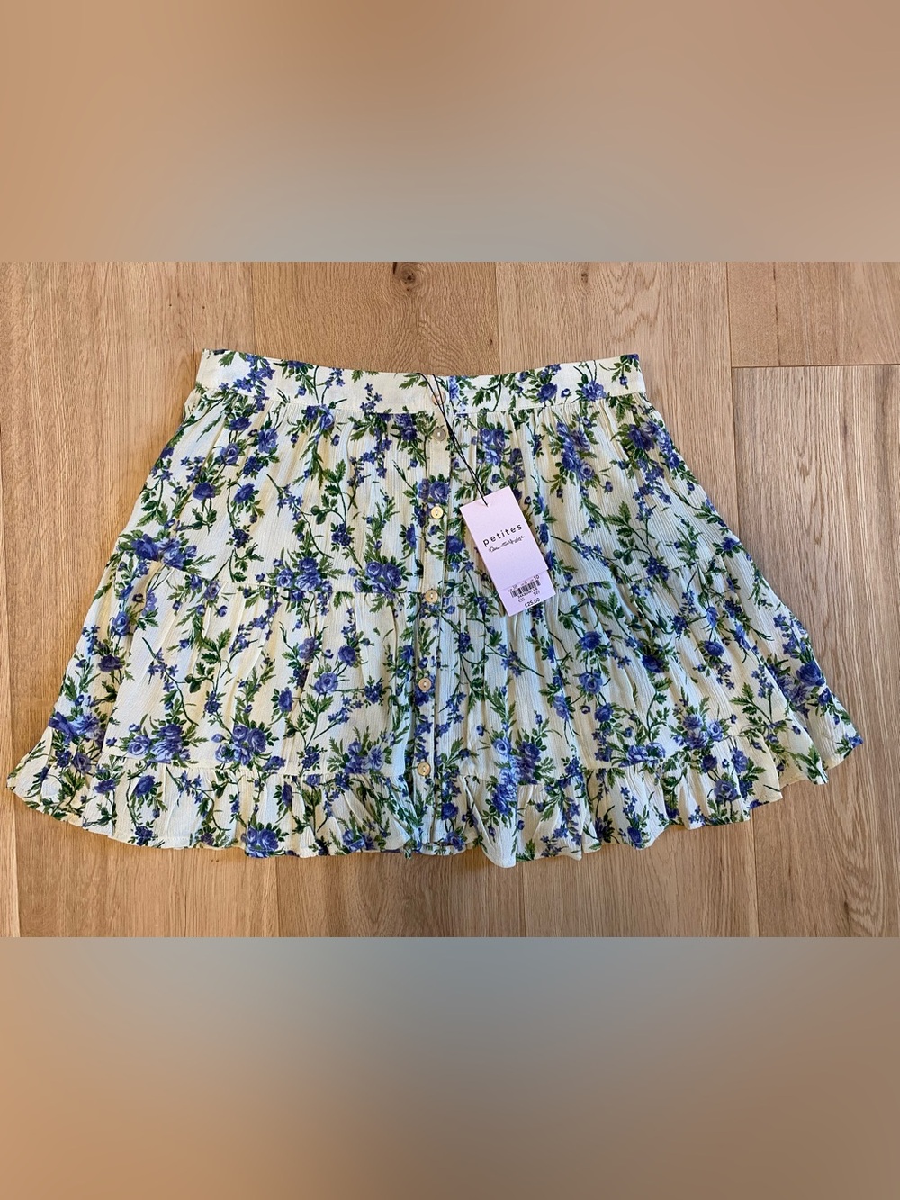 Miss Selfridges Petites Button Front Floral Mini Skirt